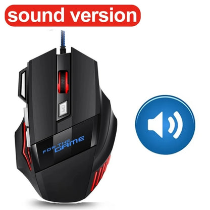 RGB Wired Gaming Mouse USB Ergonomic Gaming Mouse with 7 Buttons, 5500 DPI, Silent Click, RGB Backlit Wired Gaming Mouse for PC & Laptop