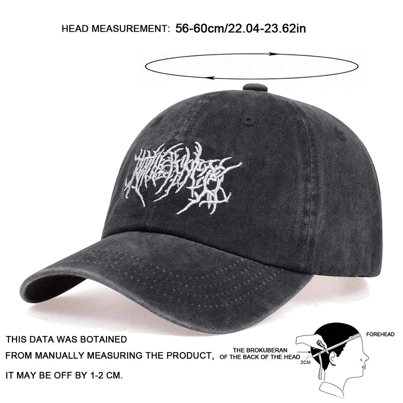 Unisex Letter Embroidery Washed Baseball Caps Spring Autumn Outdoor Adjustable Casual Hats Sunscreen Hat Sports Cap
