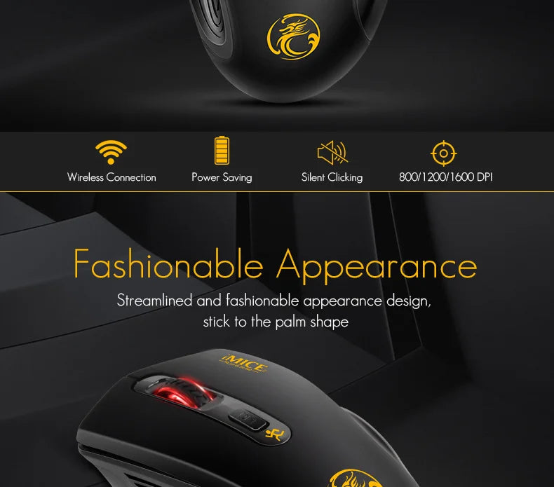 Silent 2.4G USB Wireless Mouse for Laptop, Computer & Mac, Optical Wireless Mouse with Adjustable DPI, Soundless Portable Mouse for Office & Home
