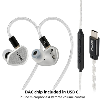 Angelears Kefine Klean SV 10mm DLC Diaphragm Dynamic Driver IEMs – Hi-Fi In-Ear Earphones with Interchangeable Nozzles &amp; Silver-Plated SPC Cable