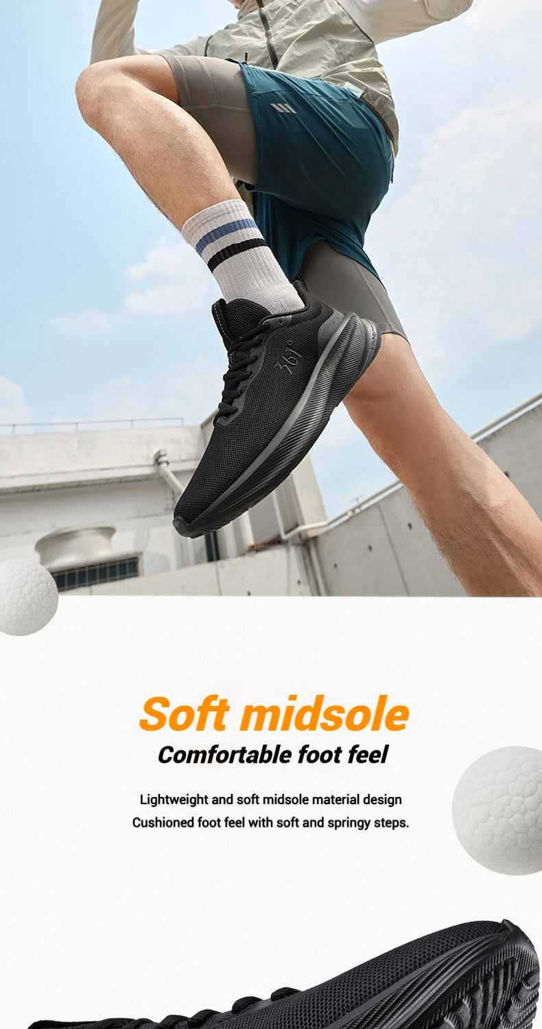 361 Degrees Fengye 5.0 Running Shoes Lightweight Wear Resistant Shock Absorb Breathable Soft Soled Male Sneakers 672542210F