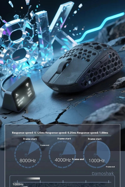 Darmoshark M5 Air Forged Carbon Fiber Gaming Mouse, Wireless 8K Gaming Mouse, 30K DPI Ultra-Lightweight Gaming Mouse for Finger Grip & Small Hands