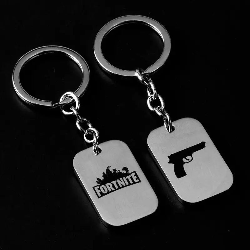 Fortnite Stainless Steel Pendant Necklace Cute Fashion Cartoon Personalized Creative Kawaii Keychain Gift for Friend's Birthday