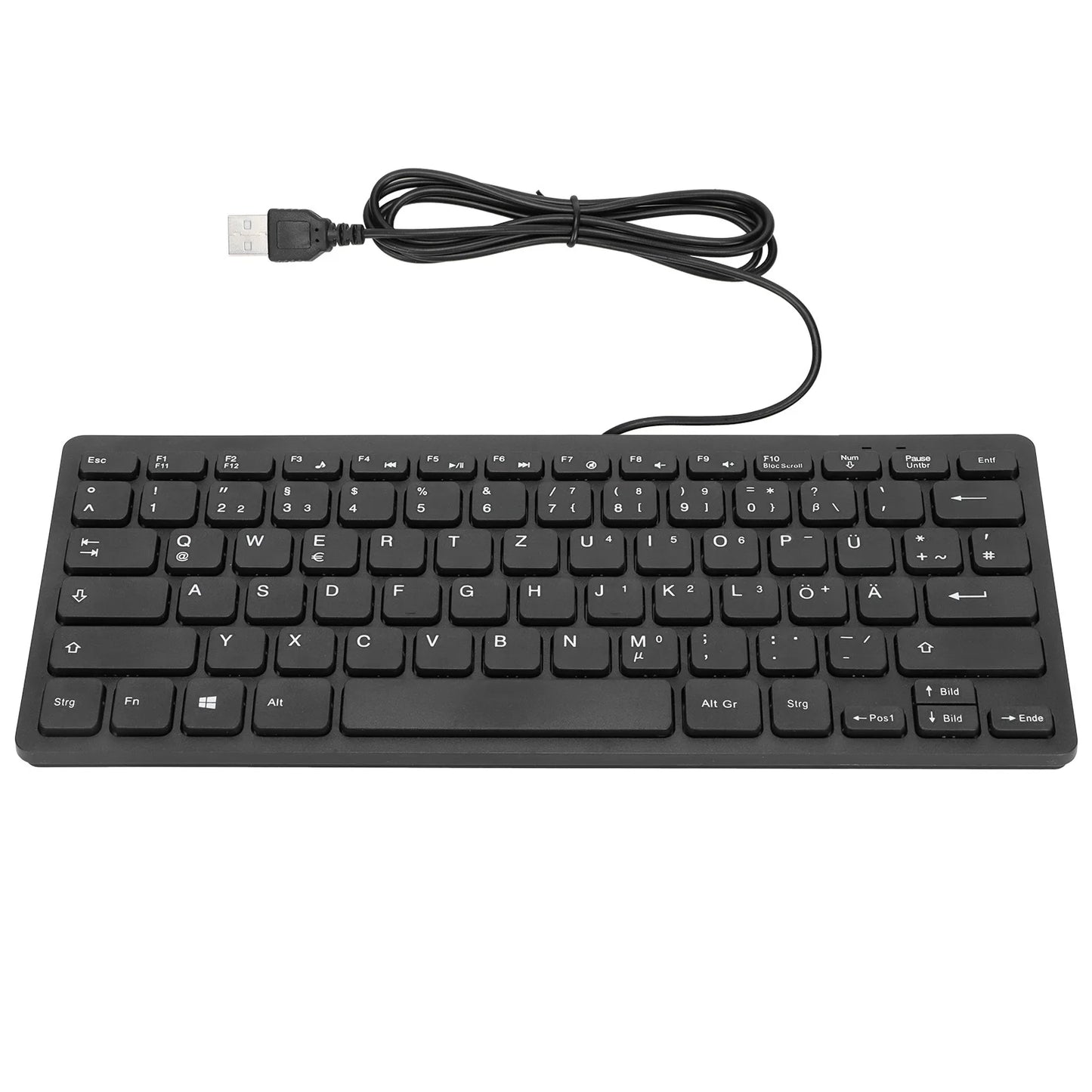 78 Keys Russian French German Keyboard Ergonomic Design UltraThin Mini Durable USB Wired Mechanical Keyboard for PC Laptops