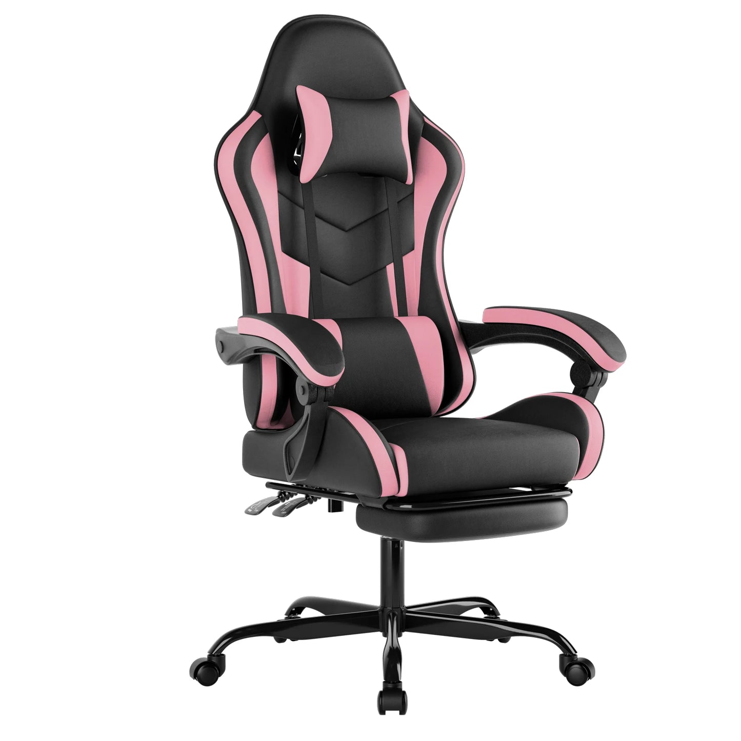 WOTSTA Gaming Chair with Footrest Ergonomic Gamer Chair, Adjustable Lumbar Support, Headrest, Reclining Computer Chair for Gaming & Office
