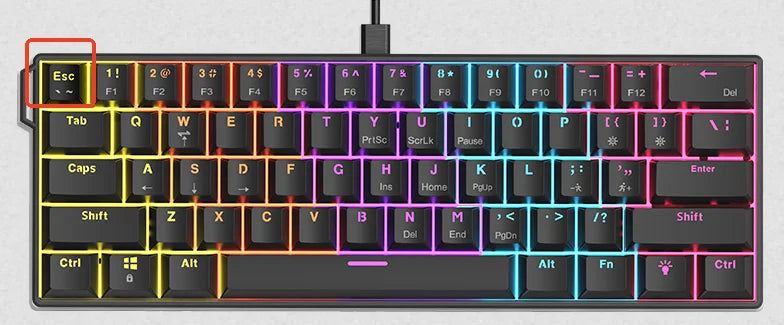 AJAZZ NK61 kabelgebundene mechanische Gaming-Tastatur 60% RGB Hot-Swappable 61 Tasten Red Switch Mini-Tastatur für Gamer-PC