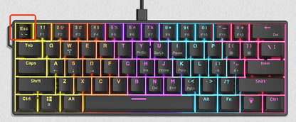 AJAZZ NK61 kabelgebundene mechanische Gaming-Tastatur 60% RGB Hot-Swappable 61 Tasten Red Switch Mini-Tastatur für Gamer-PC