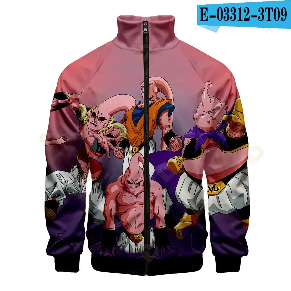 New Fashion Dragon Ball Print Stand Collar Zipper Hoodie Men Women Zipper Hoodies Jackets Long Sleeve Sport Hip Hop Sweatshirts | Produit gaming premium Fraquane, produits de luxe, nouvelle génération, équipement gamer