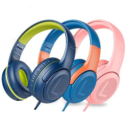 Awatrue Kids Headphones with Microphone, Safe Volume Limited Wired Kids Headphones for School, Toddler & Children, Comfortable Stereo Headset for Learning, Travel & Gaming