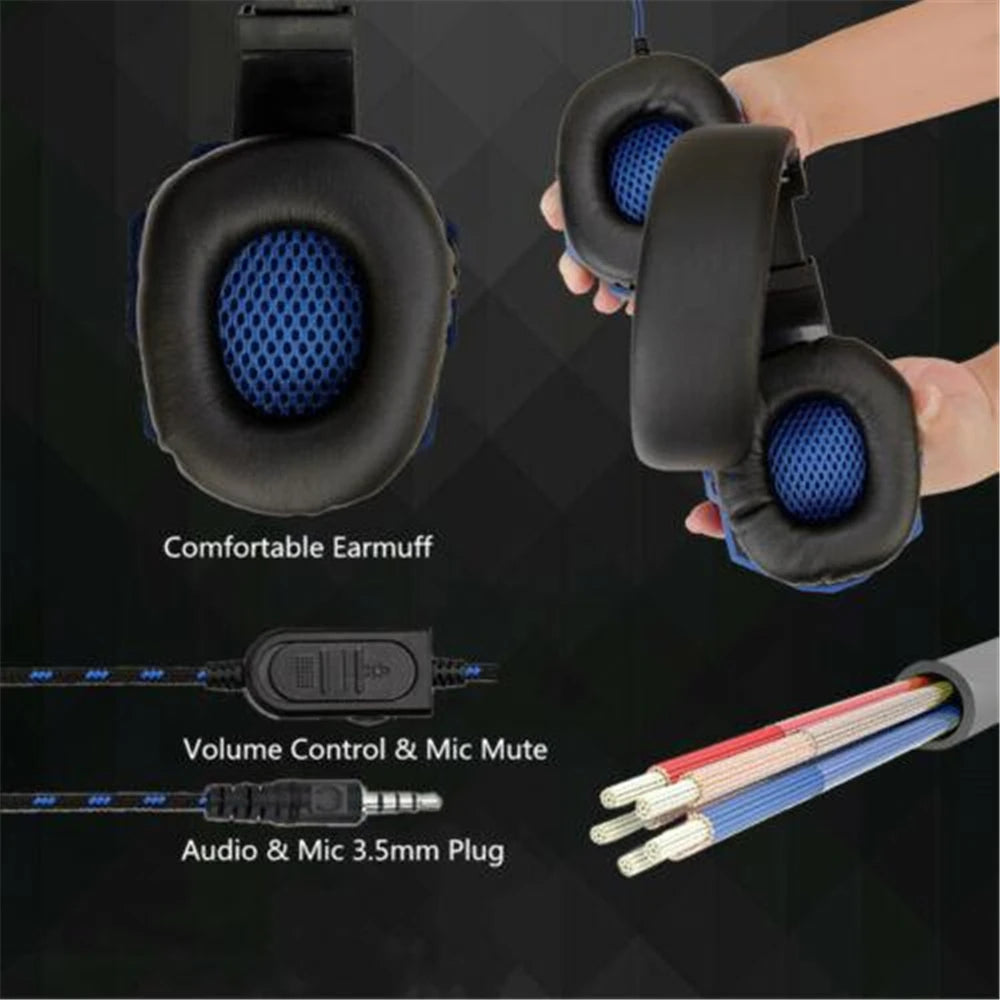 Professional Wired Gaming Headset with Noise Cancelling Microphone, Stereo Gaming Headphones with 3.5mm Audio Jack for PS5, PS4, PC, Laptop & Mobile