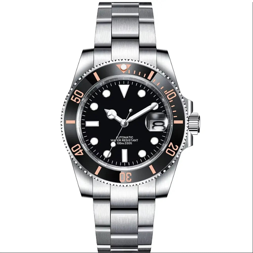 DIY Custom Automatic Watch Logo For Man High Quality NH35 Diving Mechanical Watches Sapphire Waterproof Ceramic Bezel 120 Click