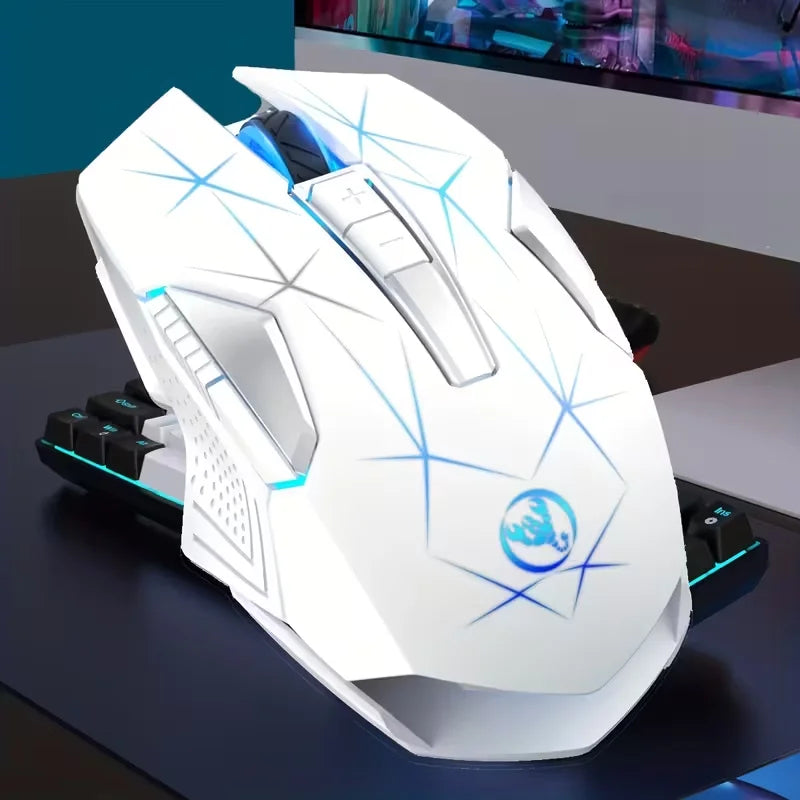 Wireless Gaming Mouse 2.4G Rechargeable Gaming Mouse with RGB Breathing Light, 2400 DPI, 6 Buttons, Instant Response Wireless Mouse for PC, Laptop & Gaming Switch