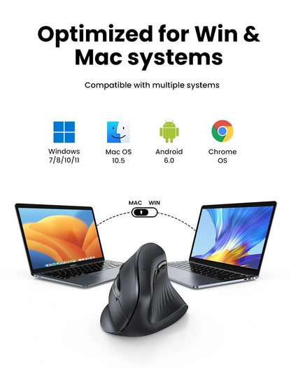 Draadloze muis Bluetooth 5.0 2.4G ergonomisch 4000DPI 6 stille knoppen voor MacBook, tablet, laptops, computer en pc