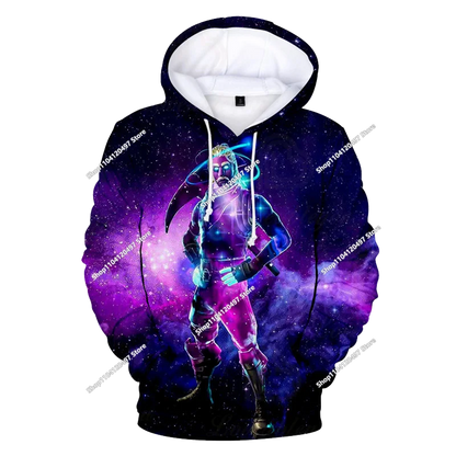 Sweatshirts com capuz para rapaz e rapariga Fortnite, pullover infantil com impressão 3D, sweatshirts com capuz Battle Royale para homem, moda de outono, roupa infantil