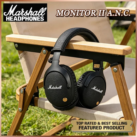 Auriculares inalámbricos Marshall MONITOR II A.N.C. con cancelación de ruido – Auriculares Bluetooth over-ear premium con graves profundos, micrófono y audio gaming