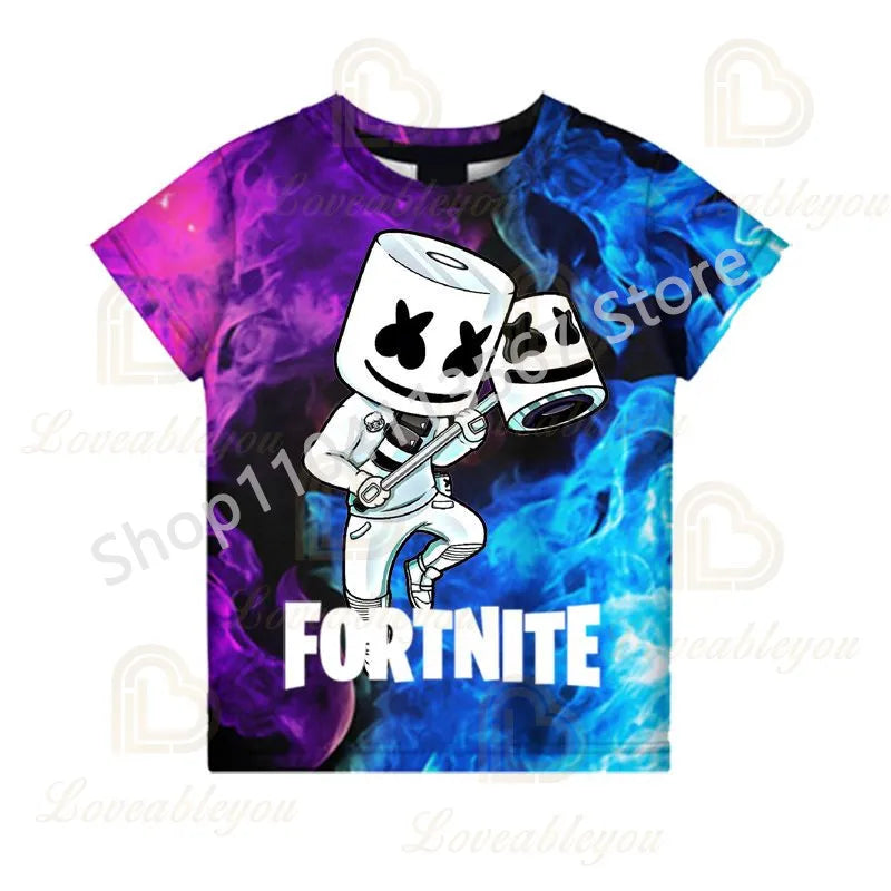 Dječja F-Fortnited majica Battle Game za odrasle, kratkih rukava, ljetna majica za tinejdžere i tinejdžerice