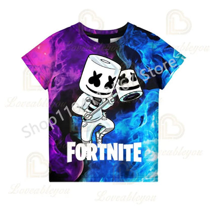 Dječja F-Fortnited majica Battle Game za odrasle, kratkih rukava, ljetna majica za tinejdžere i tinejdžerice