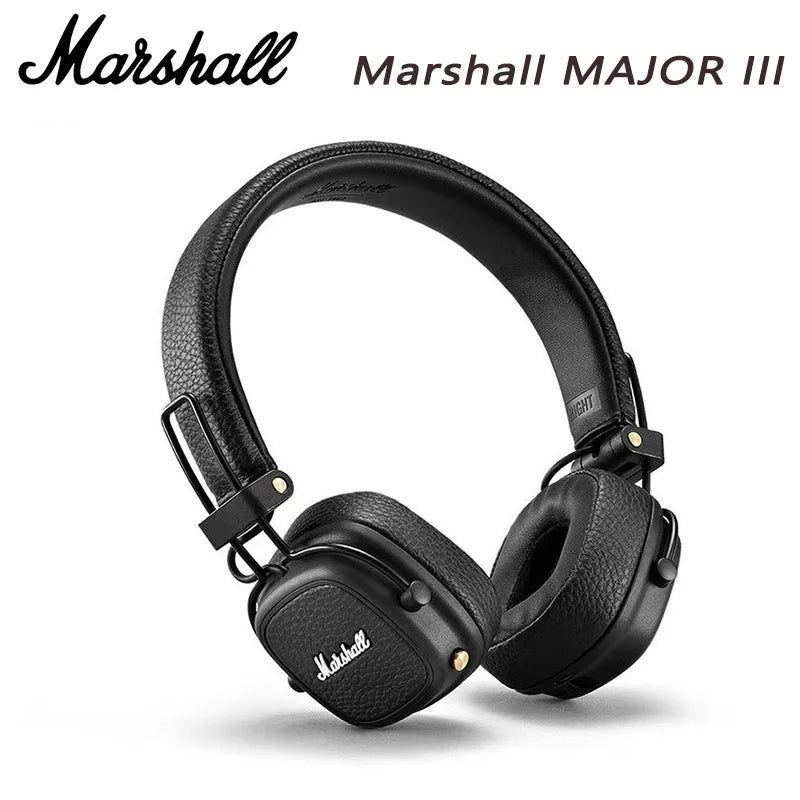 Marshall Major III Wireless Bluetooth Headphones with Deep Bass, Active Noise Cancelling, Foldable Over-Ear Wireless Headphones with Microphone
