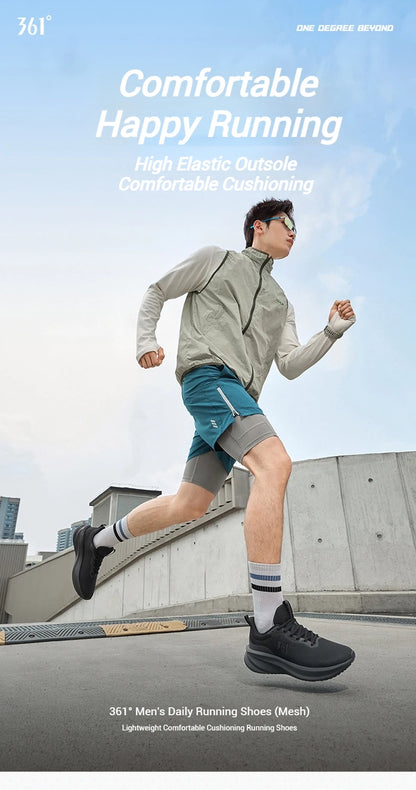 361 Degrees Fengye 5.0 Running Shoes Lightweight Wear Resistant Shock Absorb Breathable Soft Soled Male Sneakers 672542210F