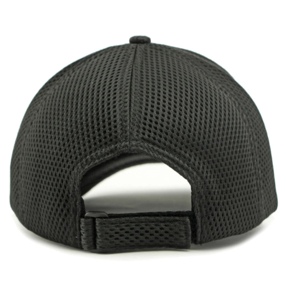 HT4828 Casquette de baseball à visière courte de 5 cm pour homme, 6 panneaux, en maille respirante, style « trucker », pour hommes et femmes, unie, à fermeture à pression
