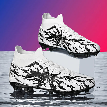 Chaussures de football AG FG, tissu PU haute densité, crampons TPU solides, structure robuste pour les compétitions amateur sur herbe naturelle