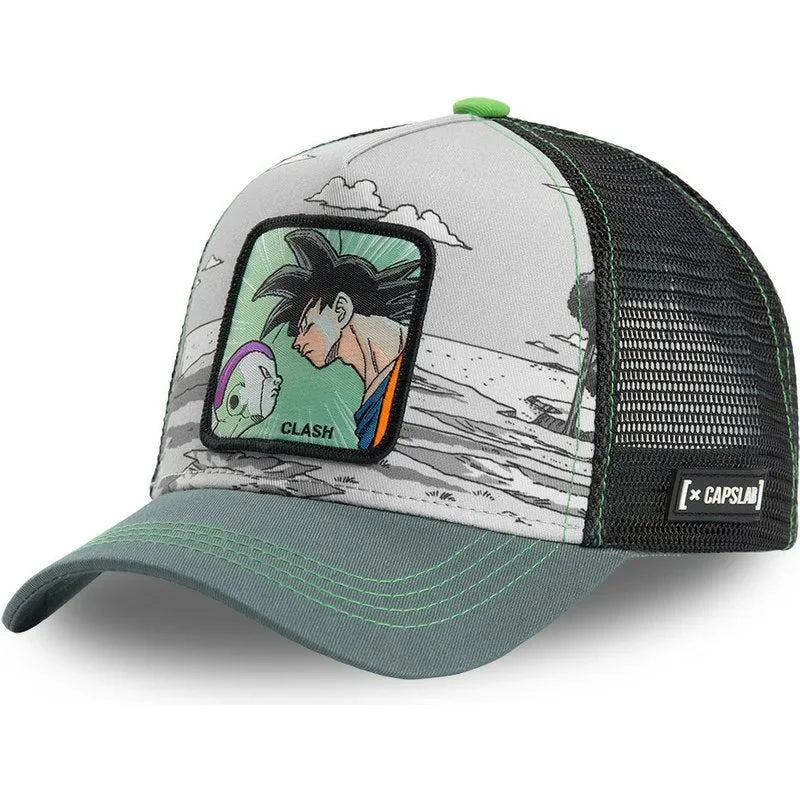 Cappellino da viaggio estivo Dragon Ball Buu Goku per uomo, con visiera, ricamo, stile hip-hop, visiera parasole, regolabile, in rete, tipo "trucker"