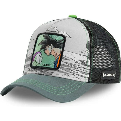 Cappellino da viaggio estivo Dragon Ball Buu Goku per uomo, con visiera, ricamo, stile hip-hop, visiera parasole, regolabile, in rete, tipo "trucker"