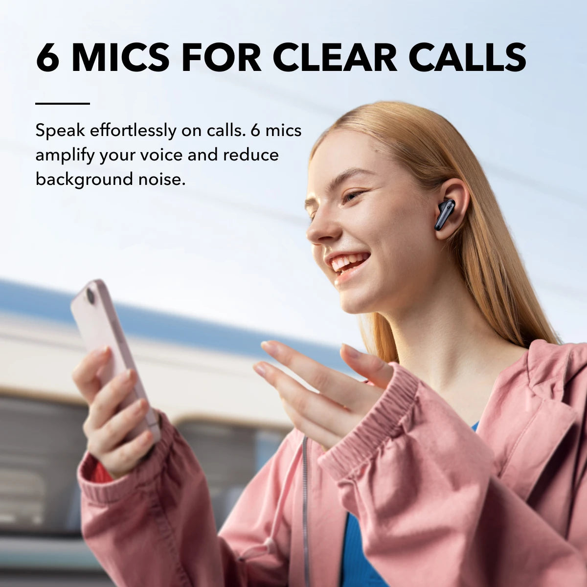 Soundcore by Anker Liberty 4 NC Wireless Bluetooth 5.3 Earbuds – Adaptive Noise Cancelling 98.5%, Deep Bass In-Ear Headphones with Microphone, ANC Bluetooth 5.3 Earbuds