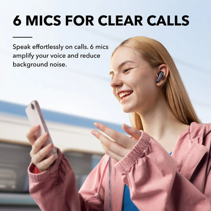 Soundcore by Anker Liberty 4 NC Wireless Bluetooth 5.3 Earbuds – Adaptive Noise Cancelling 98.5%, Deep Bass In-Ear Headphones with Microphone, ANC Bluetooth 5.3 Earbuds