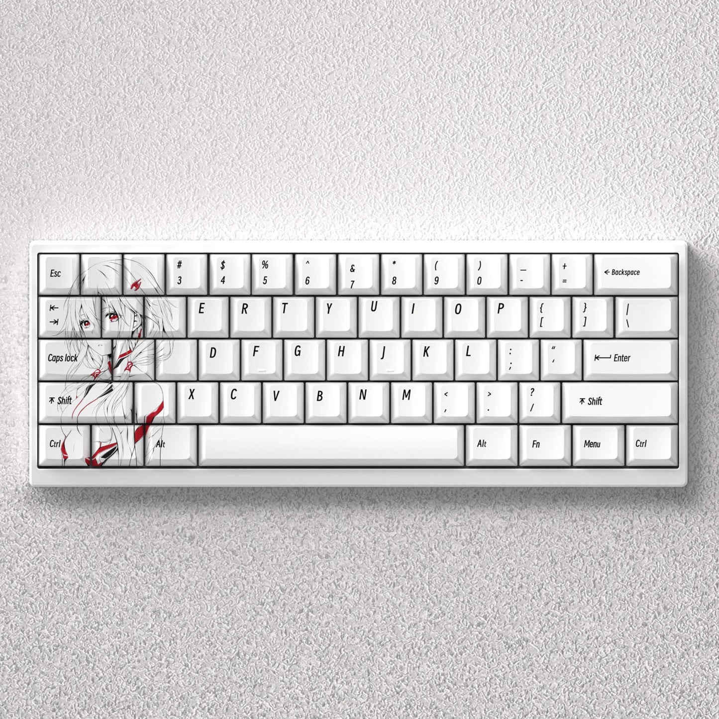 73 Keys PBT Dye Sublimation Cherry Yuzuriha Inori Anime for 60 65 68 Layout Mechanical Keyboard GK61 Anne Pro 2