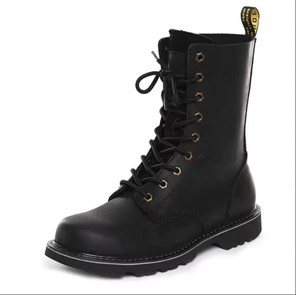 KOWM Scarpe da trekking da uomo in pelle bovina per attività all'aperto, impermeabili, tattiche, scarpe da deserto, stivali da caccia, stivali da neve, sneakers con pelliccia, scarpe da trekking da donna