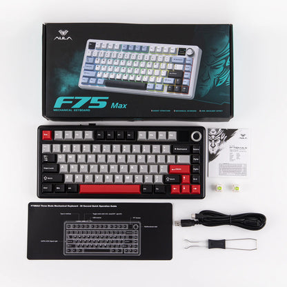 EPOMAKER X AULA F75 MAX Compact 75% ANSI Layout Wired/Bluetooth/2.4GHz Wireless Mechanical Keyboard with TFT Screen and a Knob