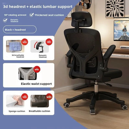 Ergonomic Gaming Chair for Office & Dorm, Comfortable Computer Desk Chair with Cushioned Seat, Adjustable Height Gaming Chair for Long Hours