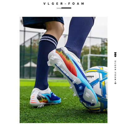 New Men's Football Boots Cleats Shoes Soccer Long Spikes FG Ultralight Training Soccer Shoes Non-Slip Outdoor Match Drop Shipping