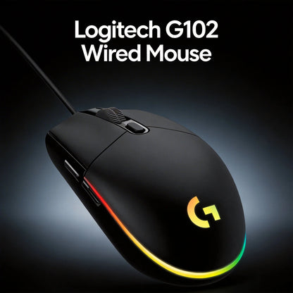 Logitech G102 G203 Wired Gaming Mouse 8200 DPI RGB Backlit Mouse with 2.1M USB Cable, Precision PC Gaming Mouse for Laptop & Office