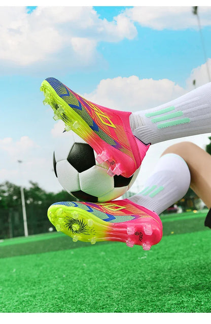 Nouvelles chaussures de football pour hommes, crampons pour terrain en herbe, de haute qualité, antidérapantes, légères, mi-hautes, pour les matchs en extérieur, chaussures de sport, très vendues pour l'entraînement.