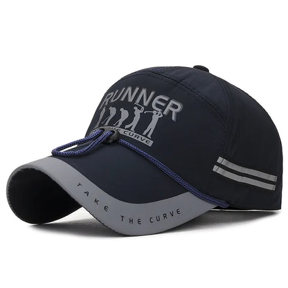 Cappellino da uomo con visiera a punta, regolabile, traspirante, sportivo, a tesa larga, con protezione solare, cappellino da baseball per uomo, cappellino alla moda da ragazzo, cappellino snapback