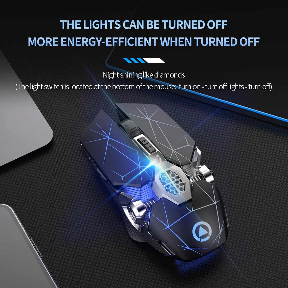 Rechargeable 2.4G Wireless Mouse 1600 DPI Silent Optical Mouse for Laptop, PC, MacBook, USB Wireless Computer Mouse with 6 Buttons