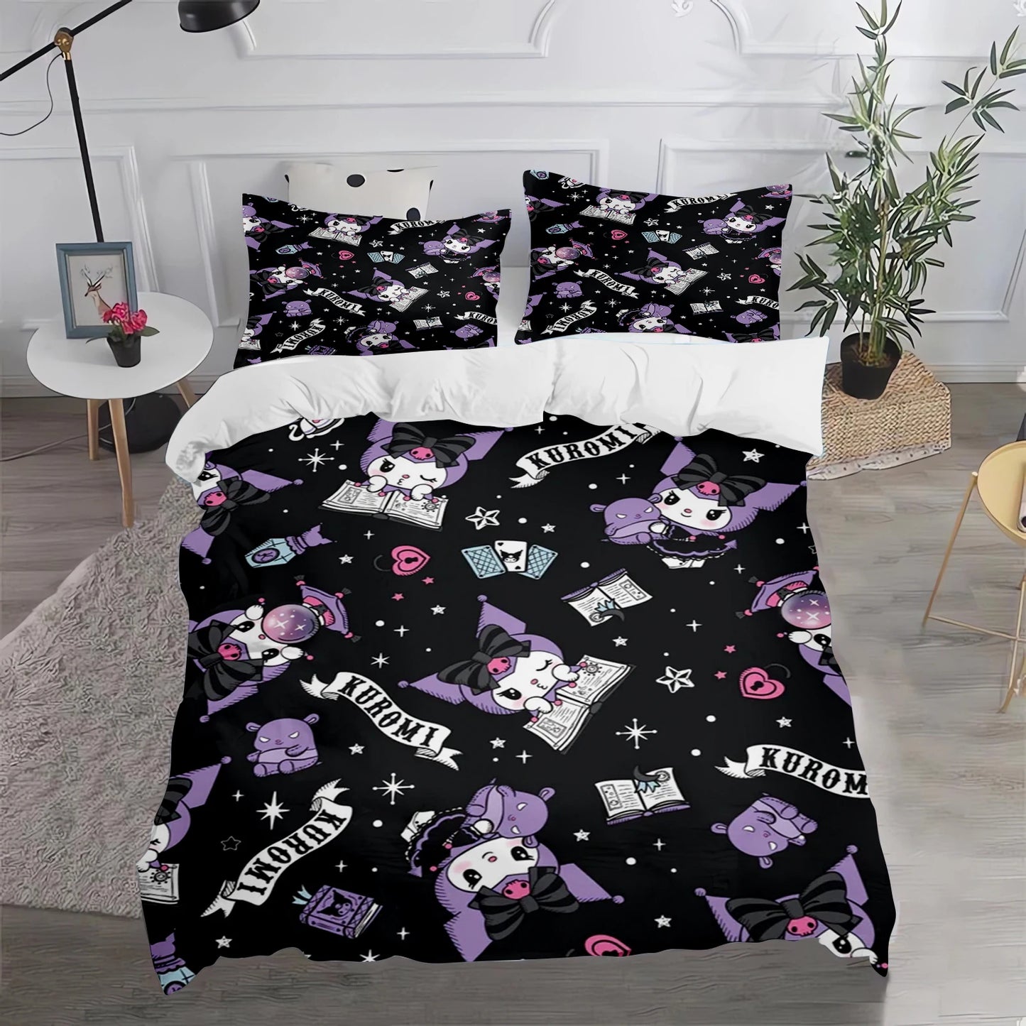 Kuromi Duvet Cover Cute Pillowcase Bedding Set Adult Boy Girl Bedroom Decoration Children Gift Single Double Large Size
