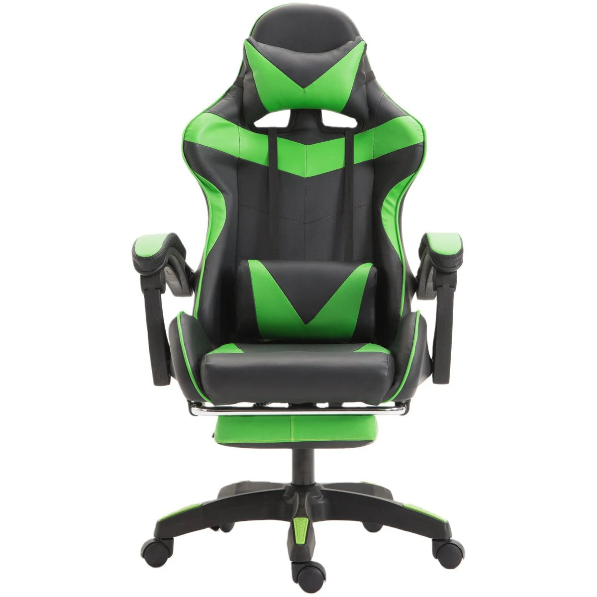 Ergonomic Gaming Chair with Lumbar Support, PU Leather Office Chair, Adjustable Height Computer Chair with Headrest, 360° Swivel