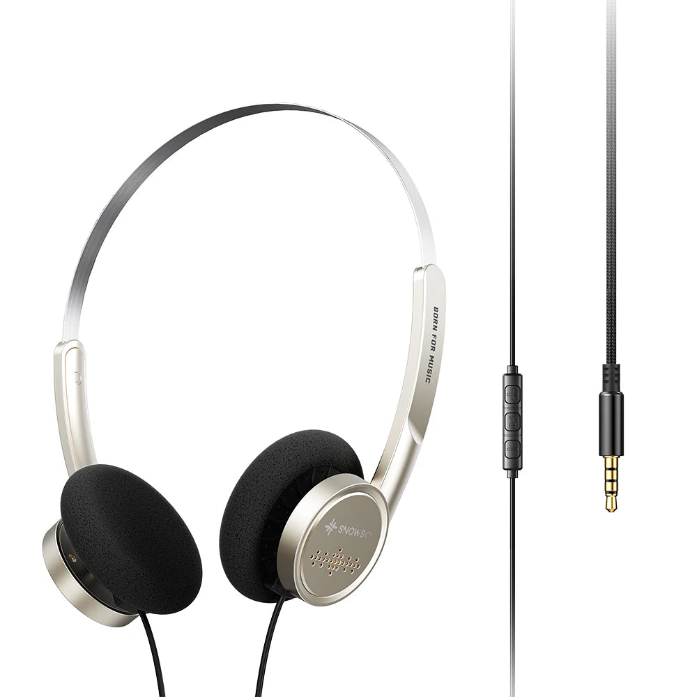FiiO Wind 3.5mm Wired On-Ear Headphones with Microphone, HiFi Sound 40mm Dynamic Driver Gaming & Recording Headphones