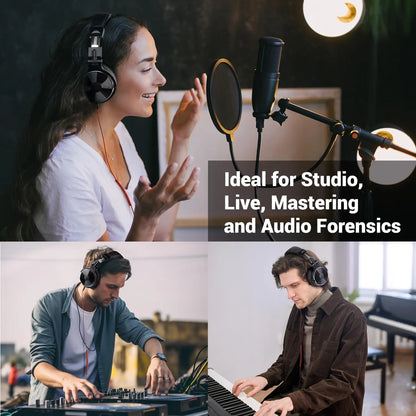 OneOdio Pro-10 Studio Monitoring Headphones Wired HiFi Over-Ear Headphones with 50mm Drivers, Deep Bass, Professional Audio & Built-in Microphone