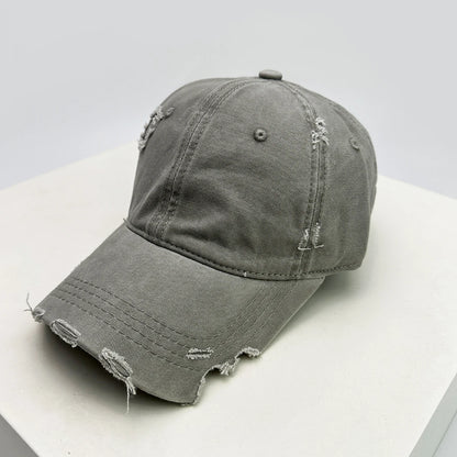 Cappellini da baseball unisex con visiera a tacca, in tessuto a tinta unita, traspiranti, stile "broken", con visiera per proteggersi dal sole, casual, versatili, effetto consumato, alla moda