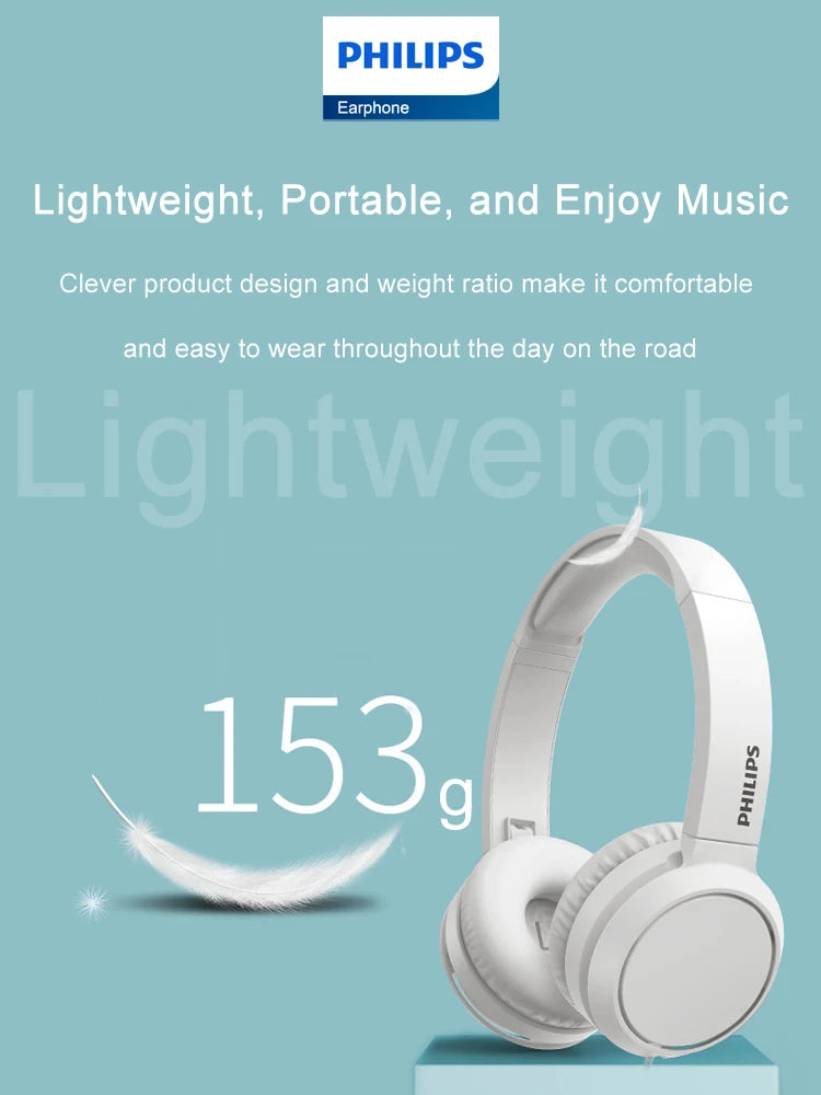 Philips TAH4105 Wired Headphones – HiFi Stereo Deep Bass HD Call Headset with Microphone for Online Learning, Office, Gaming & Sports