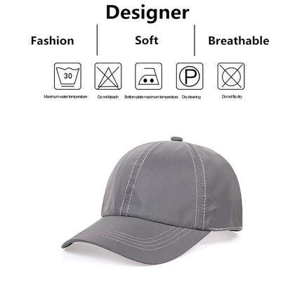 Unisex Silver Luminous Personality Baseball Caps Spring Autumn Outdoor Adjustable Casual Hats Sunscreen Hat