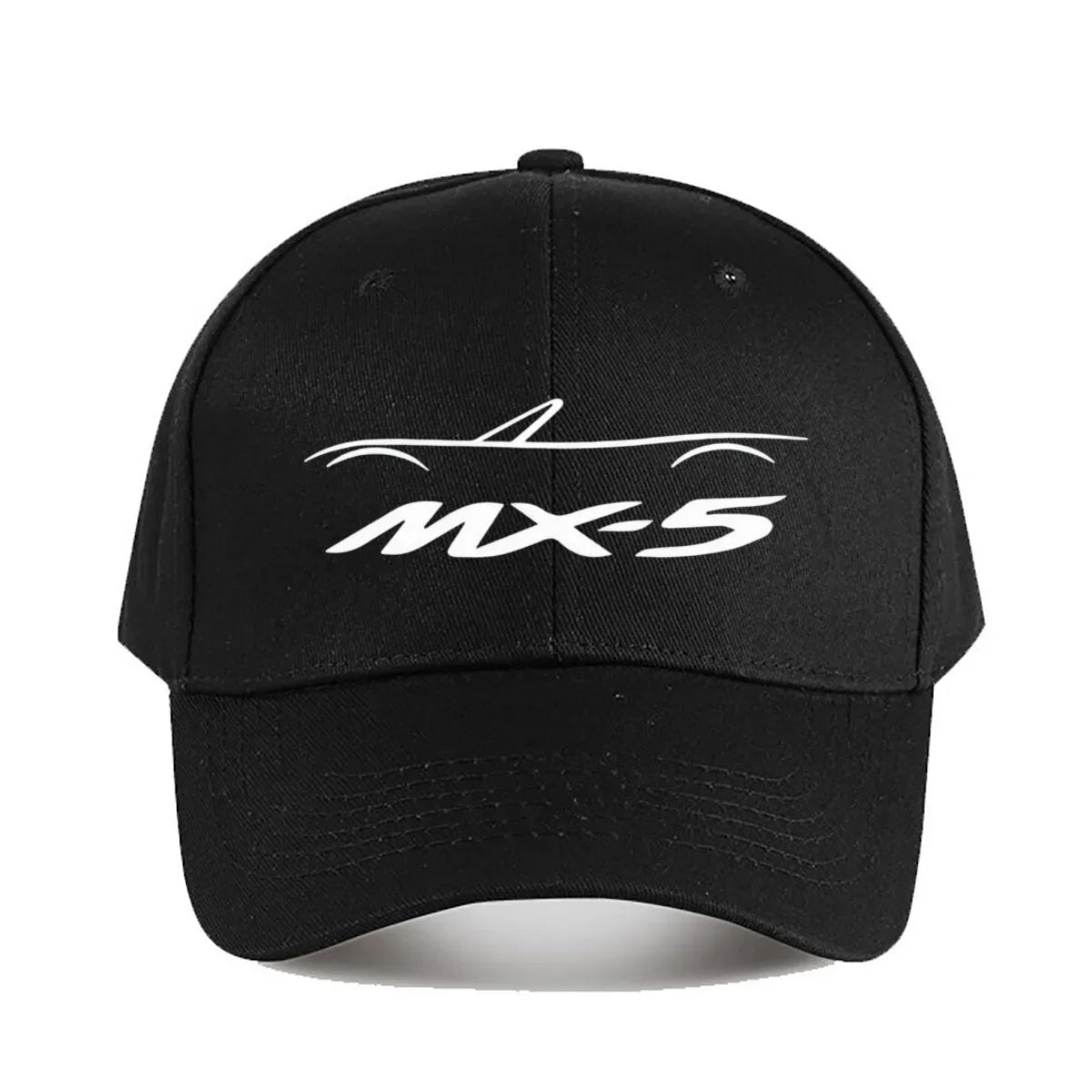 MX5 NA Baseball Cap for Men & Women - Stylish Black Polyester Hat with White Logo, Durable Outdoor Fishing & Casual Wear Cap