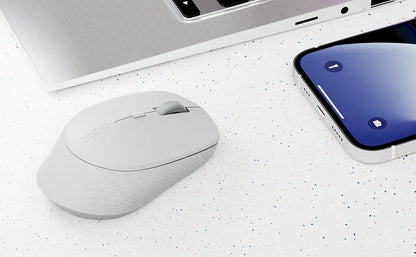Rapoo M300G Silent Wireless Mouse, Bluetooth Multi-Mode Wireless Mouse, 2400 DPI Ergonomic Optical Mouse for Laptop, PC, Mac & Office