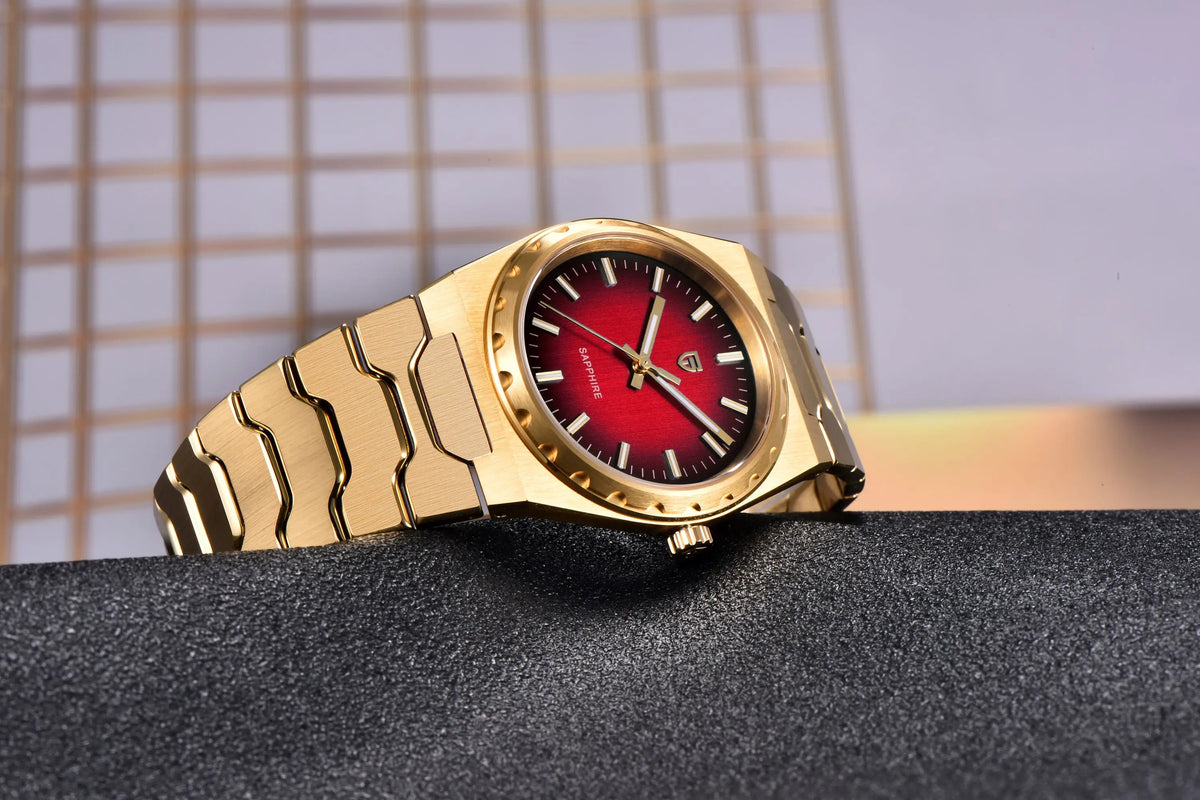Montre pour homme de luxe PAGANI DESIGN – Édition limitée, verre saphir, cadran rouge, acier inoxydable, étanche – PDYS020