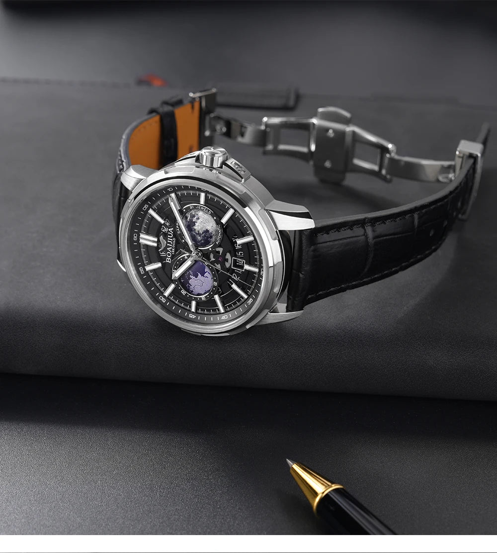 BORIAGE(BOAIJIUA) Fully Automatic Mechanical Men's Watch Original Design Mechanical Watches  Waterproof Luminous Wristwatch