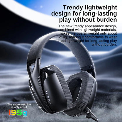 AULA S8 Gaming Headset with Three Mode Connection Lightweight Design Detachable Microphone Esports Headset